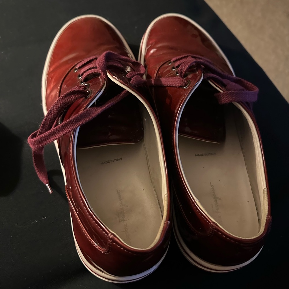 Salvatore Ferragamo Red Leather Men's Shoes